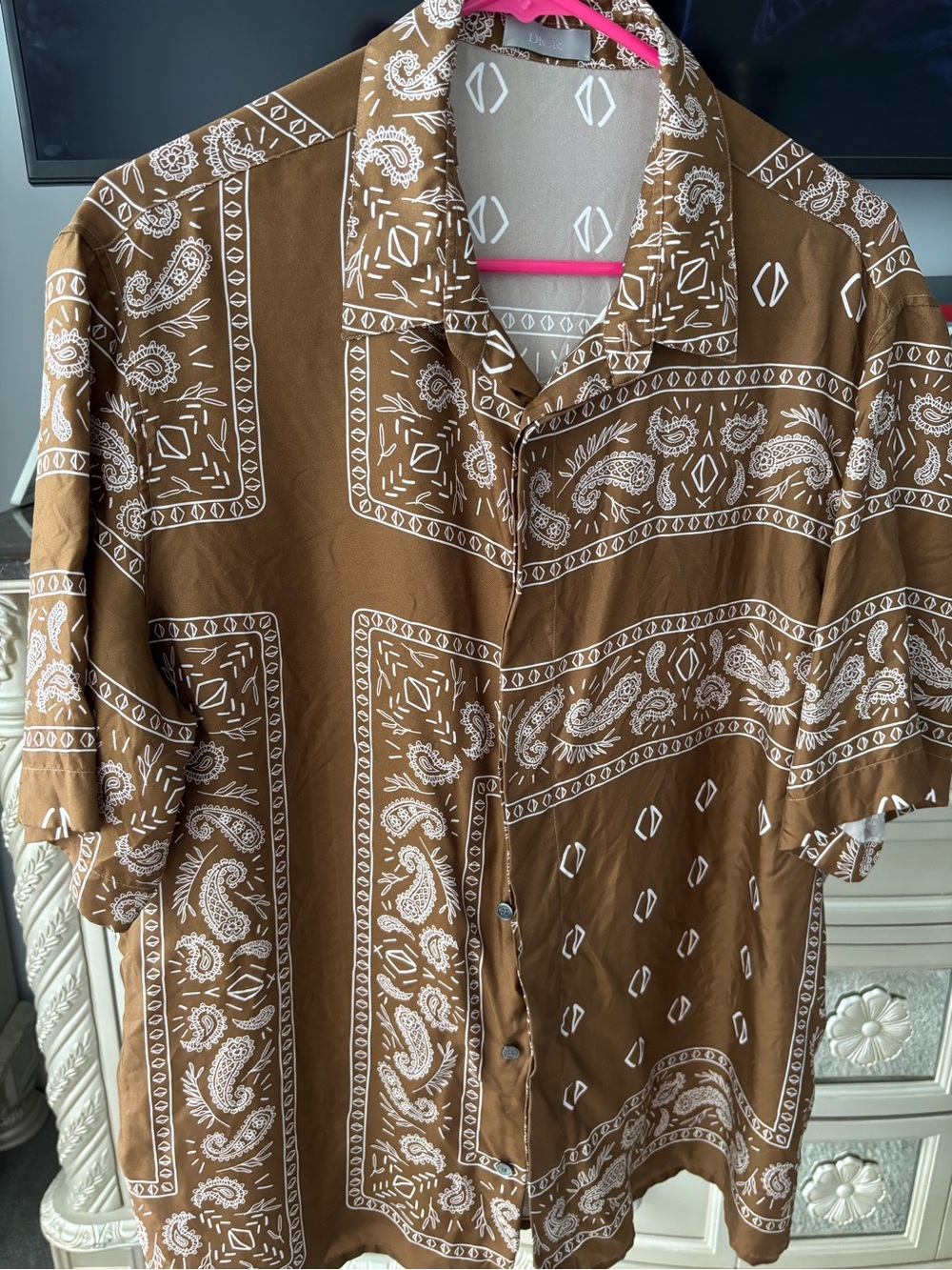 Dior Men Brown Bandana-Print Dress